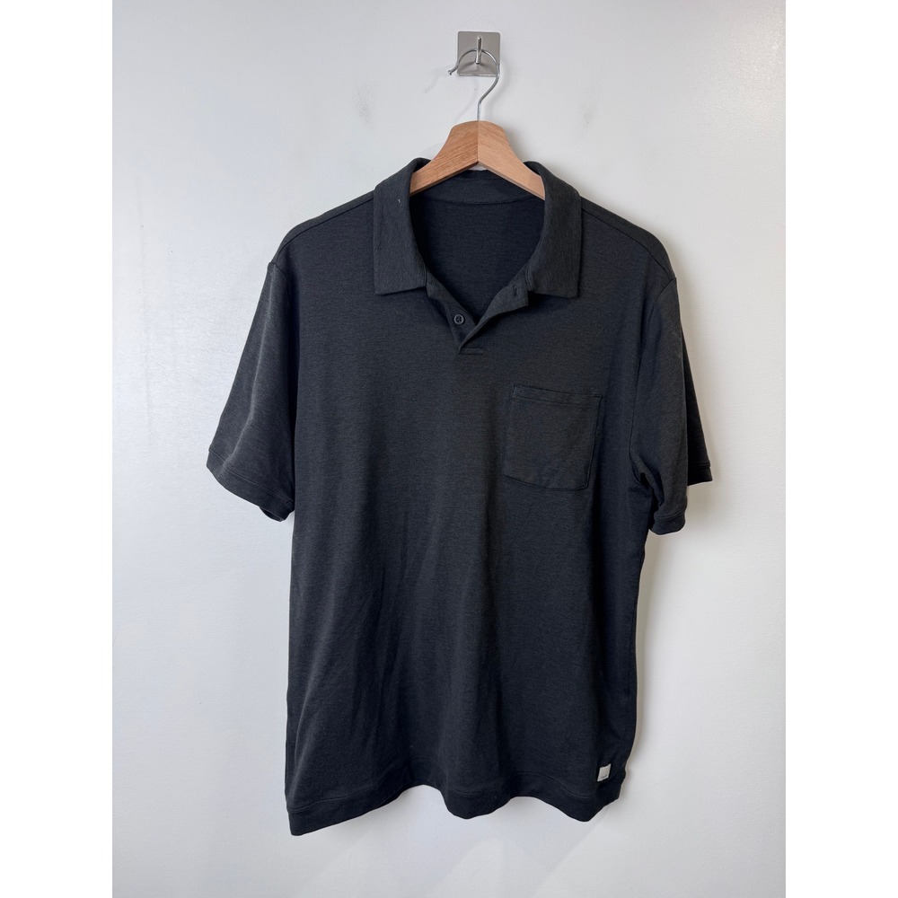 Vuori Men Charcoal Ponto Polo Shirt Performance Pocket V1099 Medium